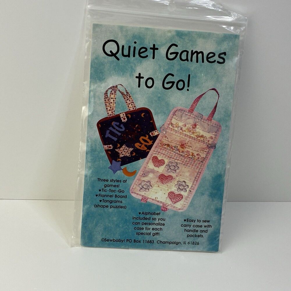 Tic Tac Toe Travel Bag Case Games to Go Shape Puzzles Tangrams Sewing Pattern